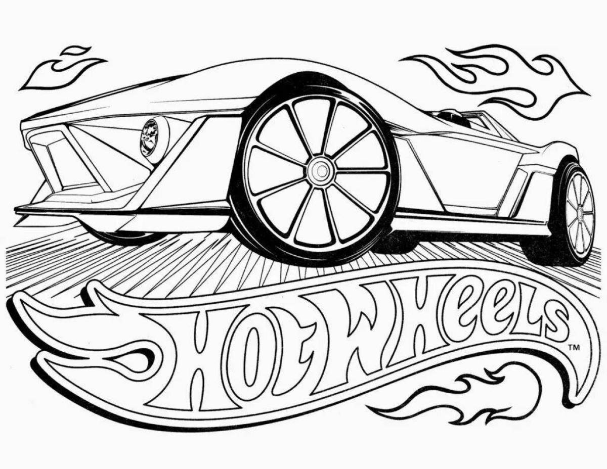 Exciting hot wheels coloring page