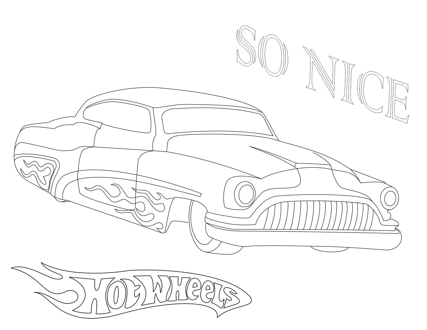 Lively hot wheels coloring page