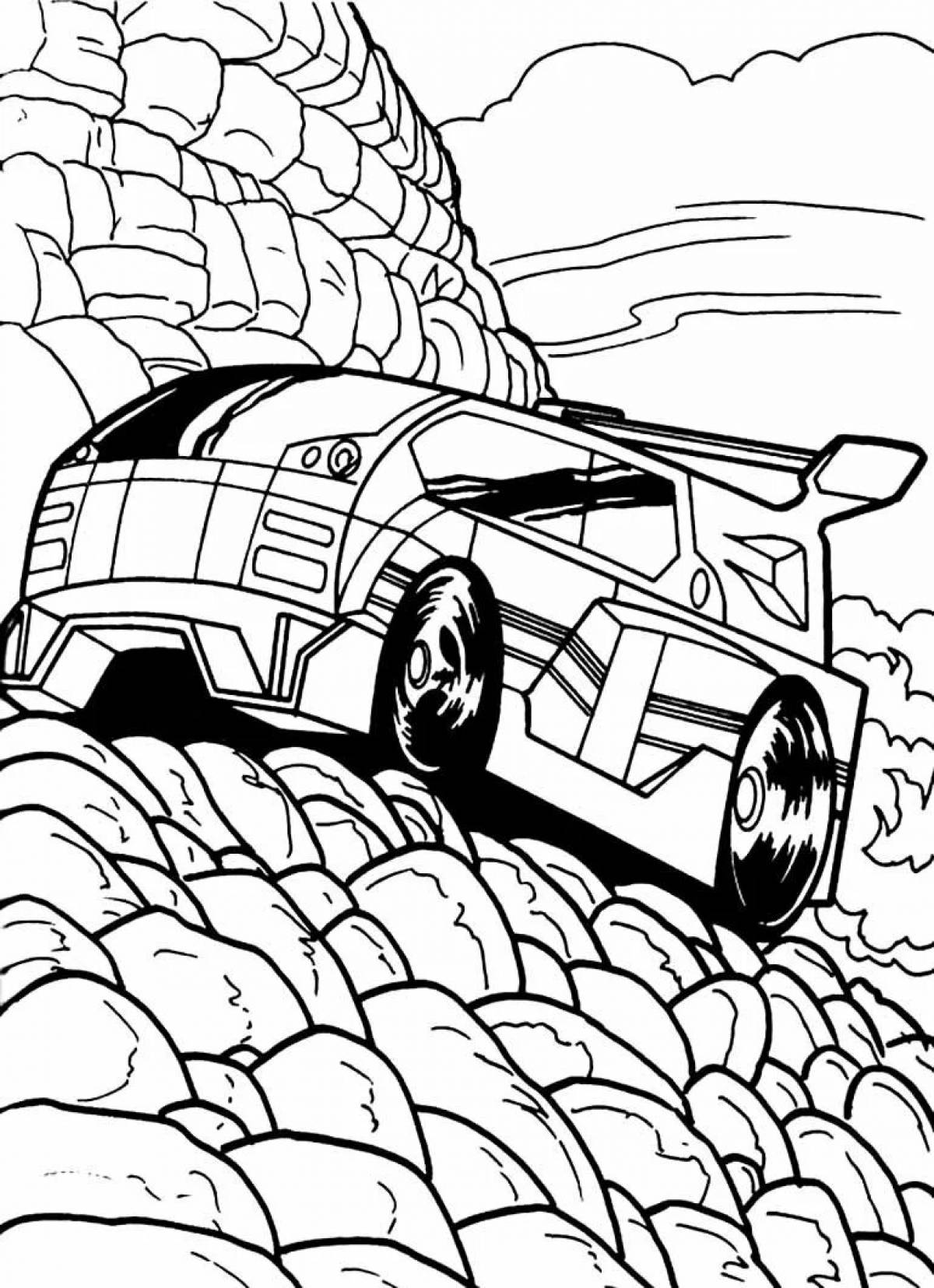 Coloring page sparkling hot wheels track