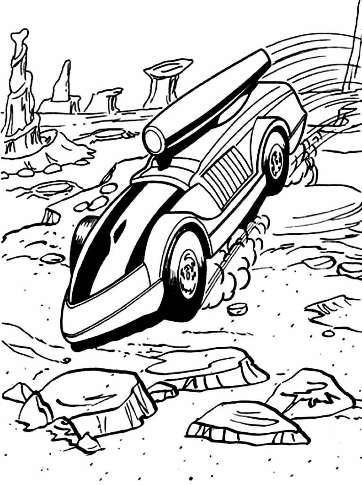 Dazzling hot wheels track coloring page