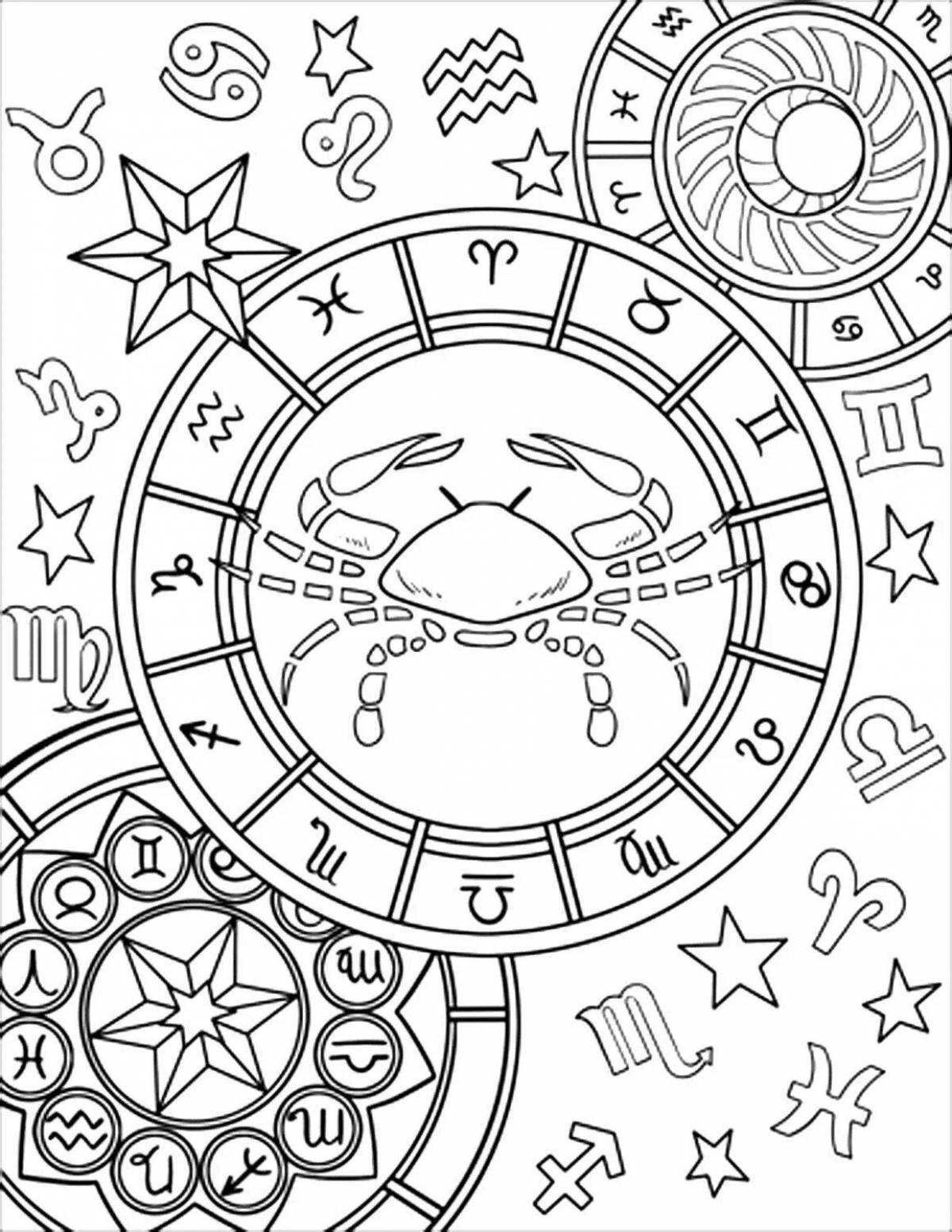 Colorful cancer coloring page