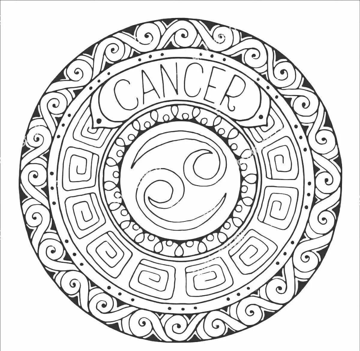 Lovely cancer coloring page
