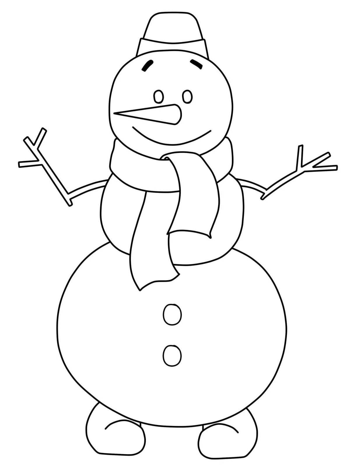 Amazing coloring book snowman in a balloon