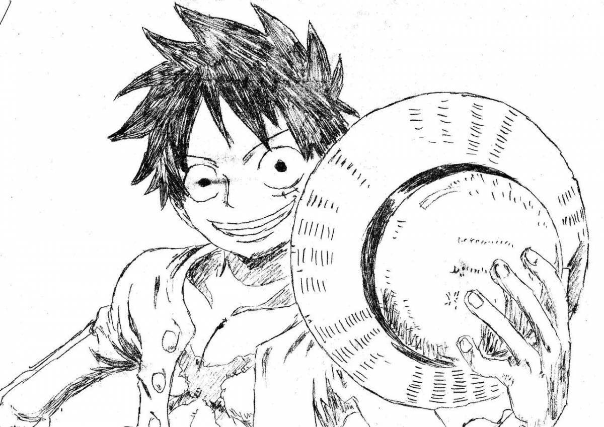 Happy luffy one piece coloring book