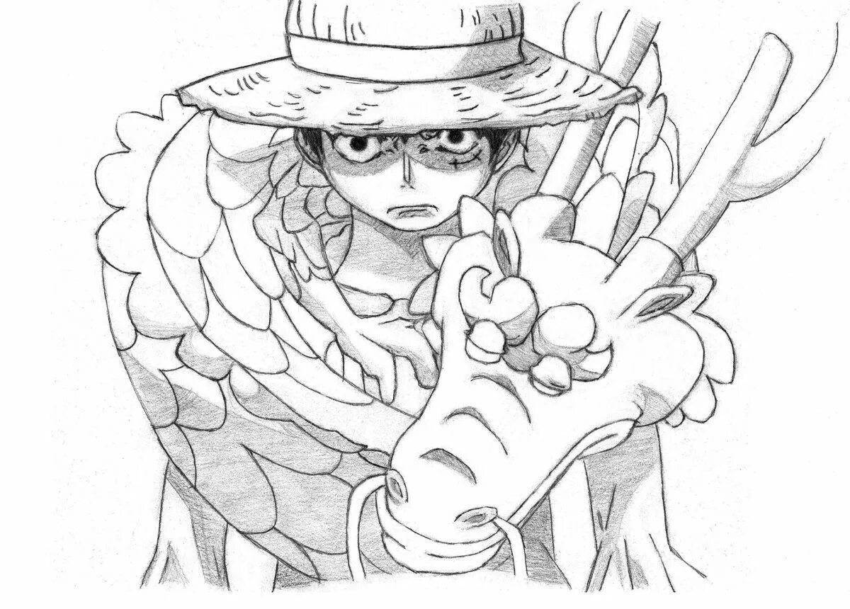 Exciting luffy one piece coloring page