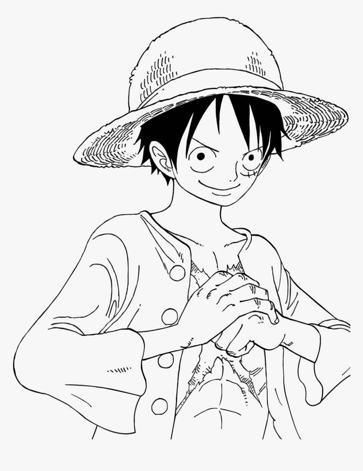 Daring luffy one piece coloring page