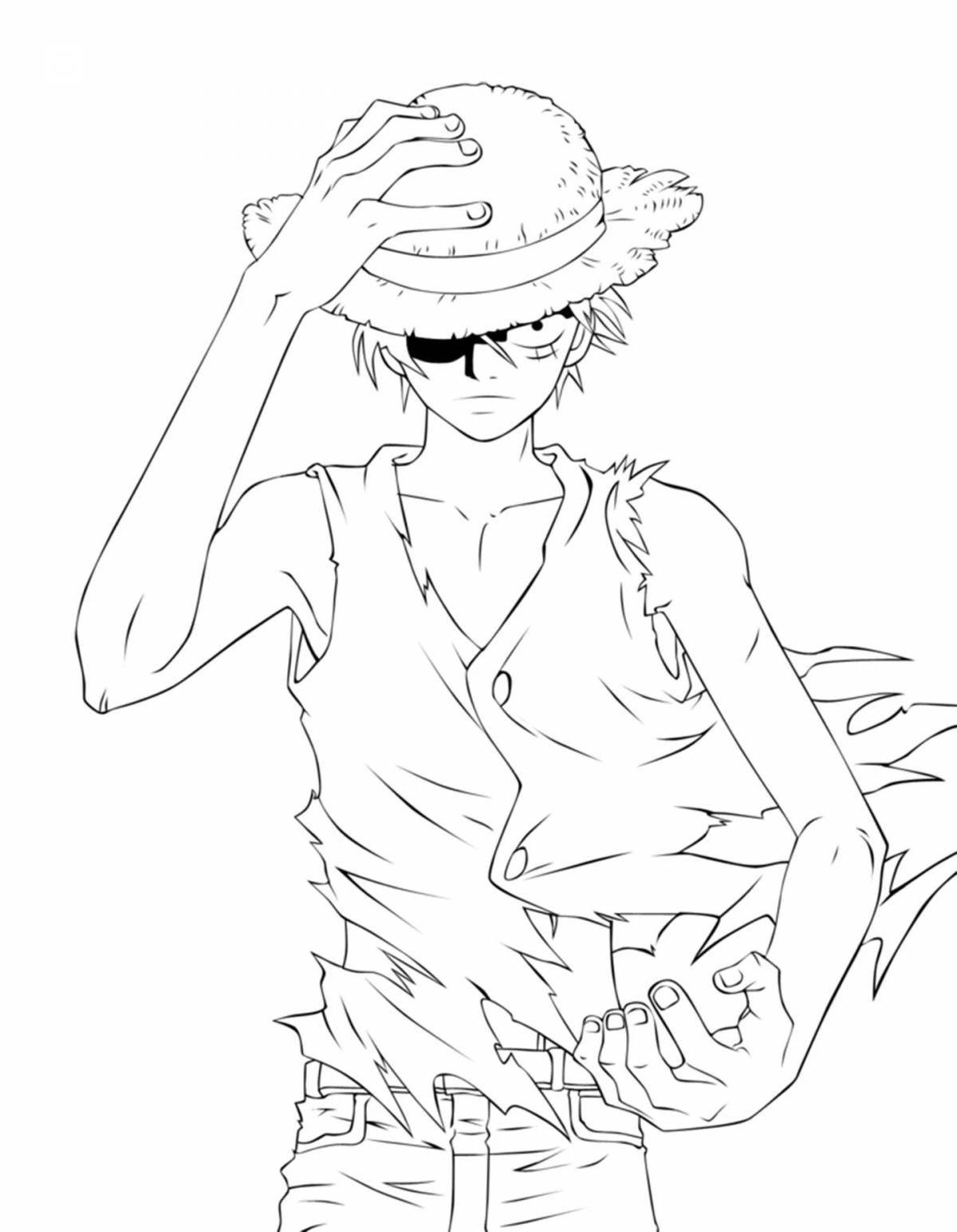 Coloring fabulous luffy one piece