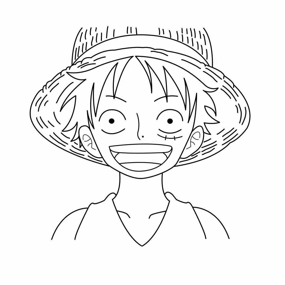 Great luffy one piece coloring page