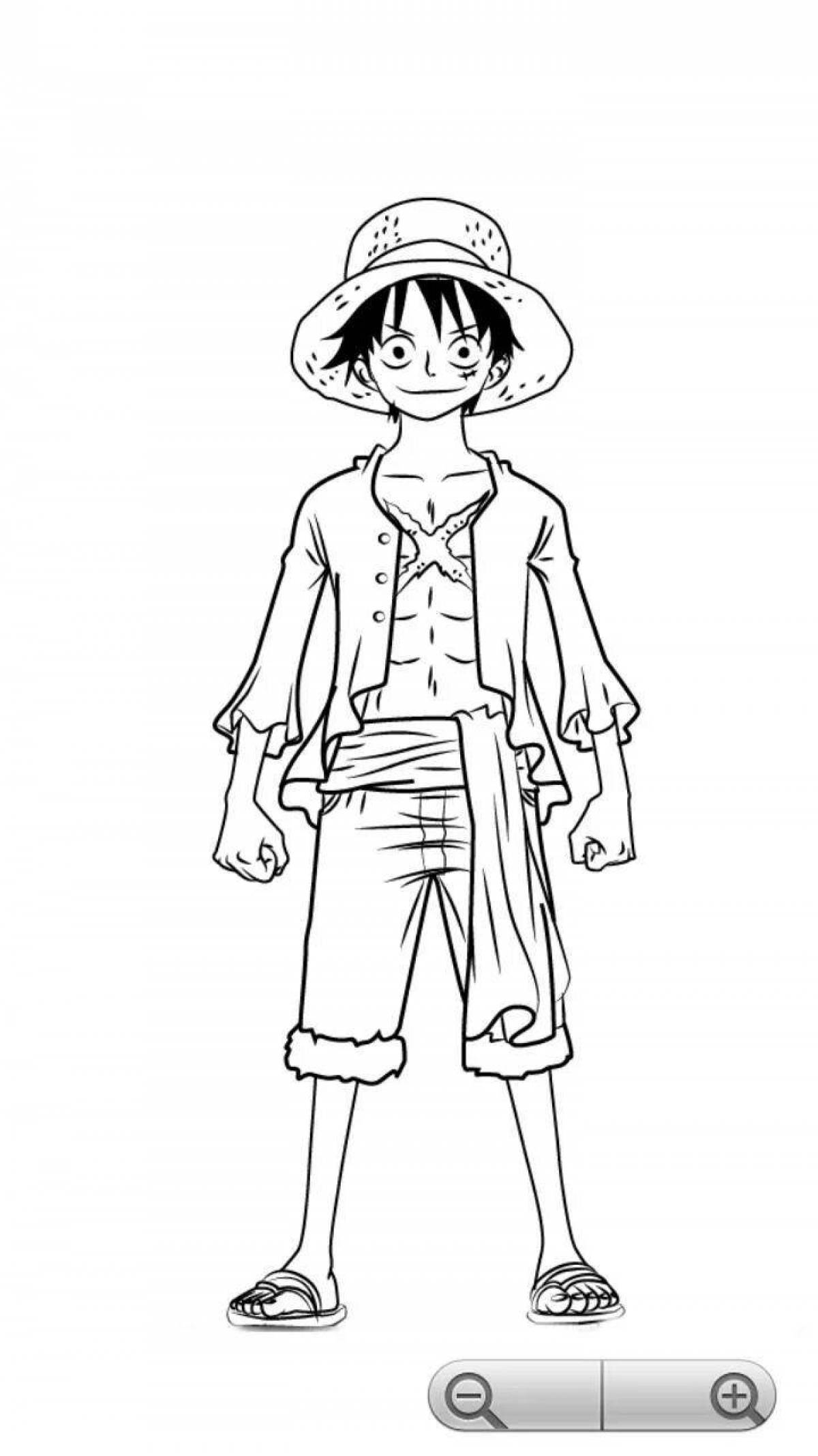 Coloring radiant luffy one piece