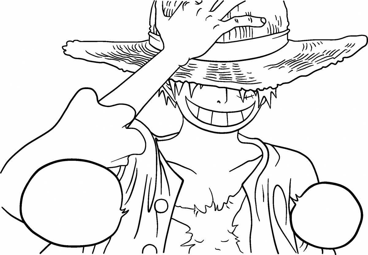 Sweet luffy one piece coloring page