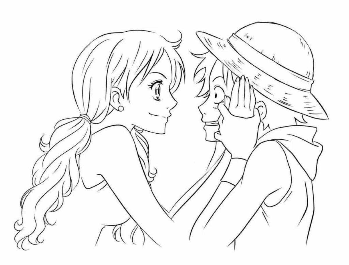Luffy one piece comic coloring book