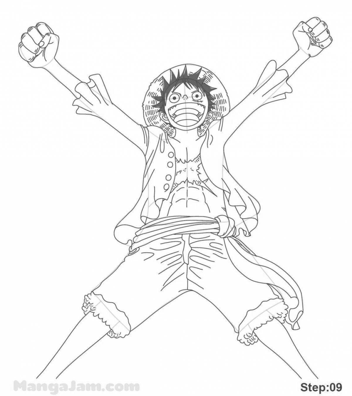 Drawing luffy one piece coloring book