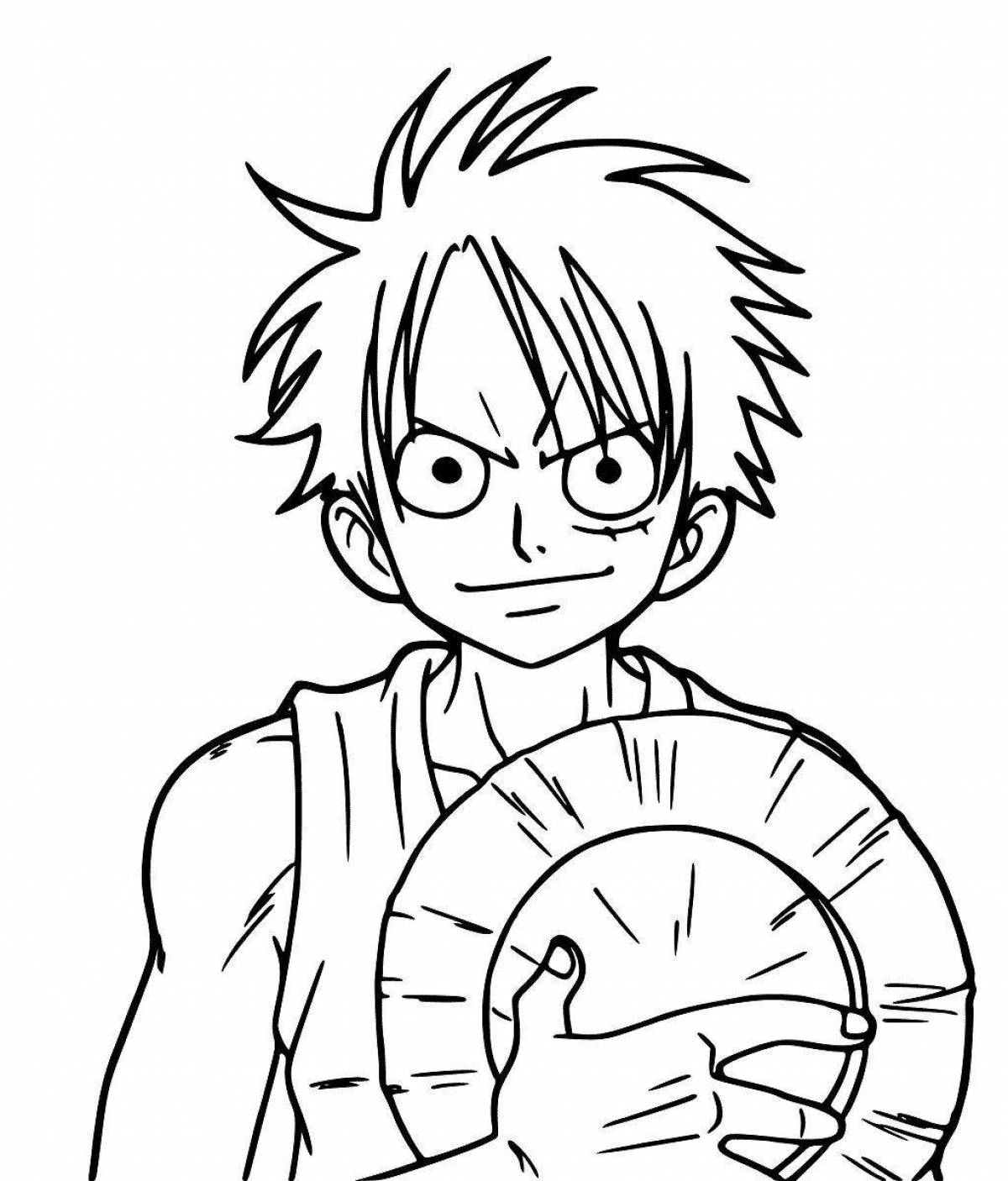 Coloring cute luffy one piece