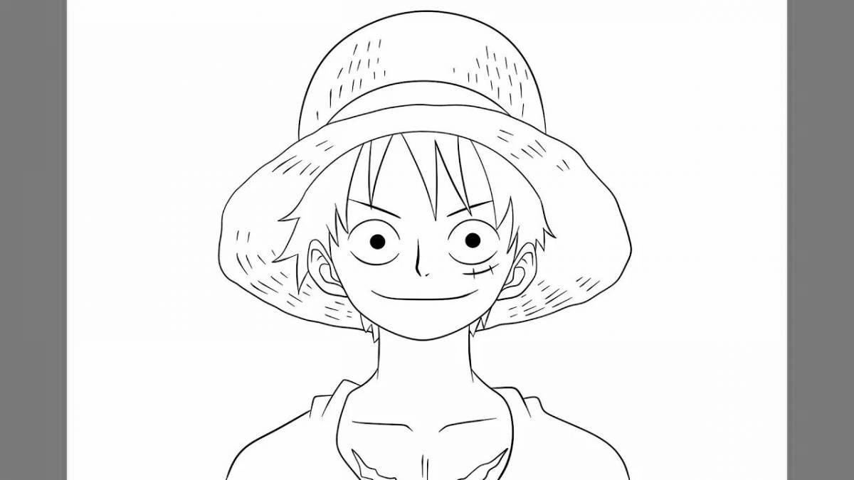 Pleasant luffy one piece coloring page