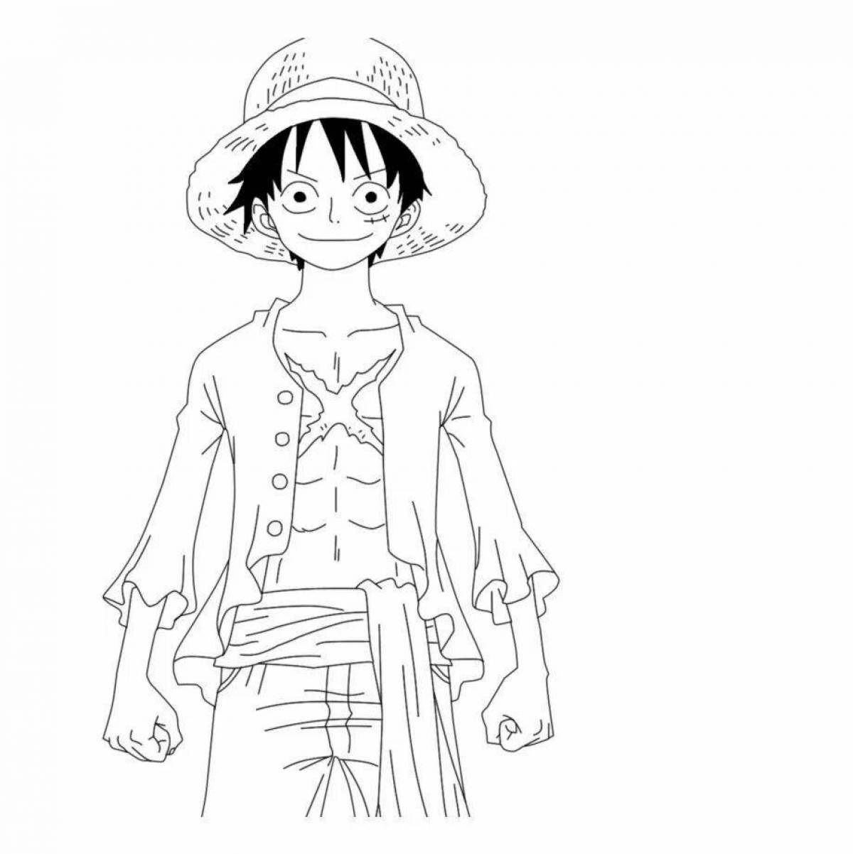 Jovial luffy one piece coloring page
