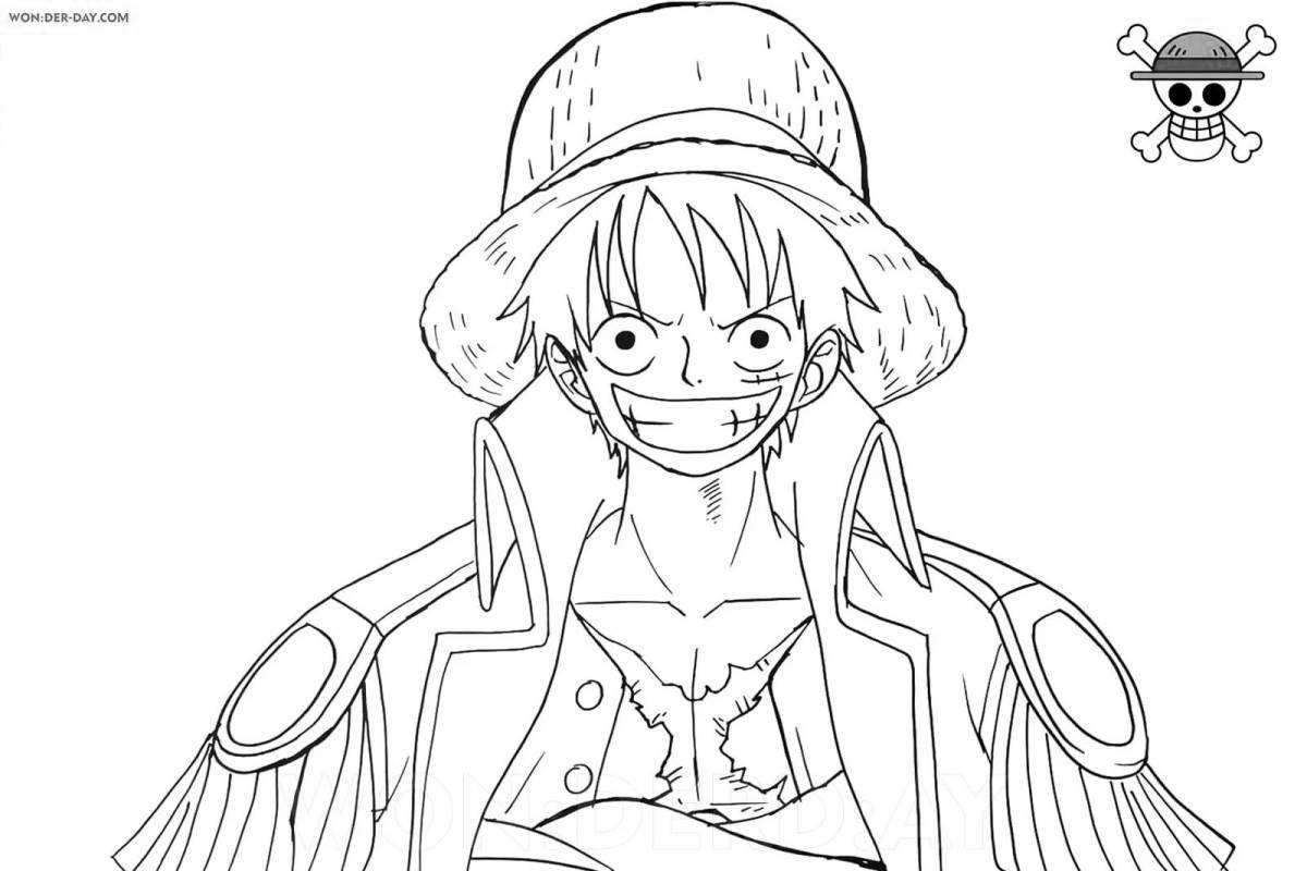 Adorable luffy one piece coloring page