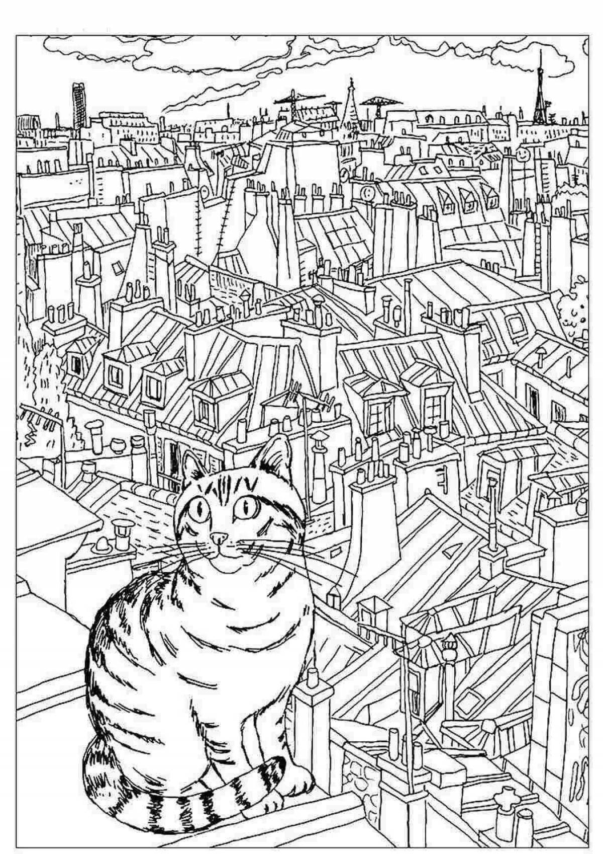 Big Cat Escape Adventurous Coloring Page