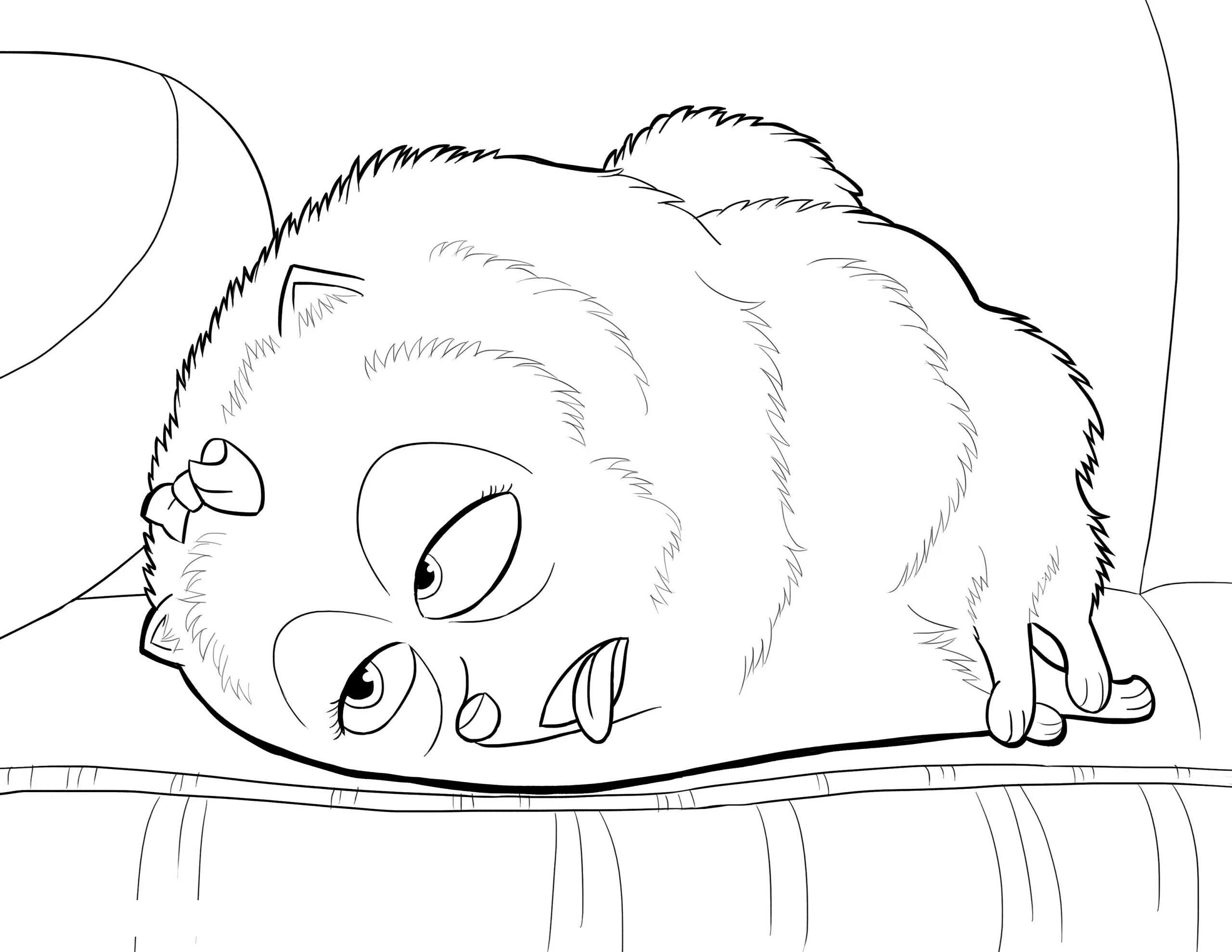 Coloring book fairy tale big cat escape