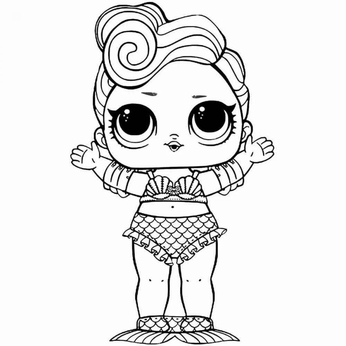 Joyful coloring doll lol little mermaid