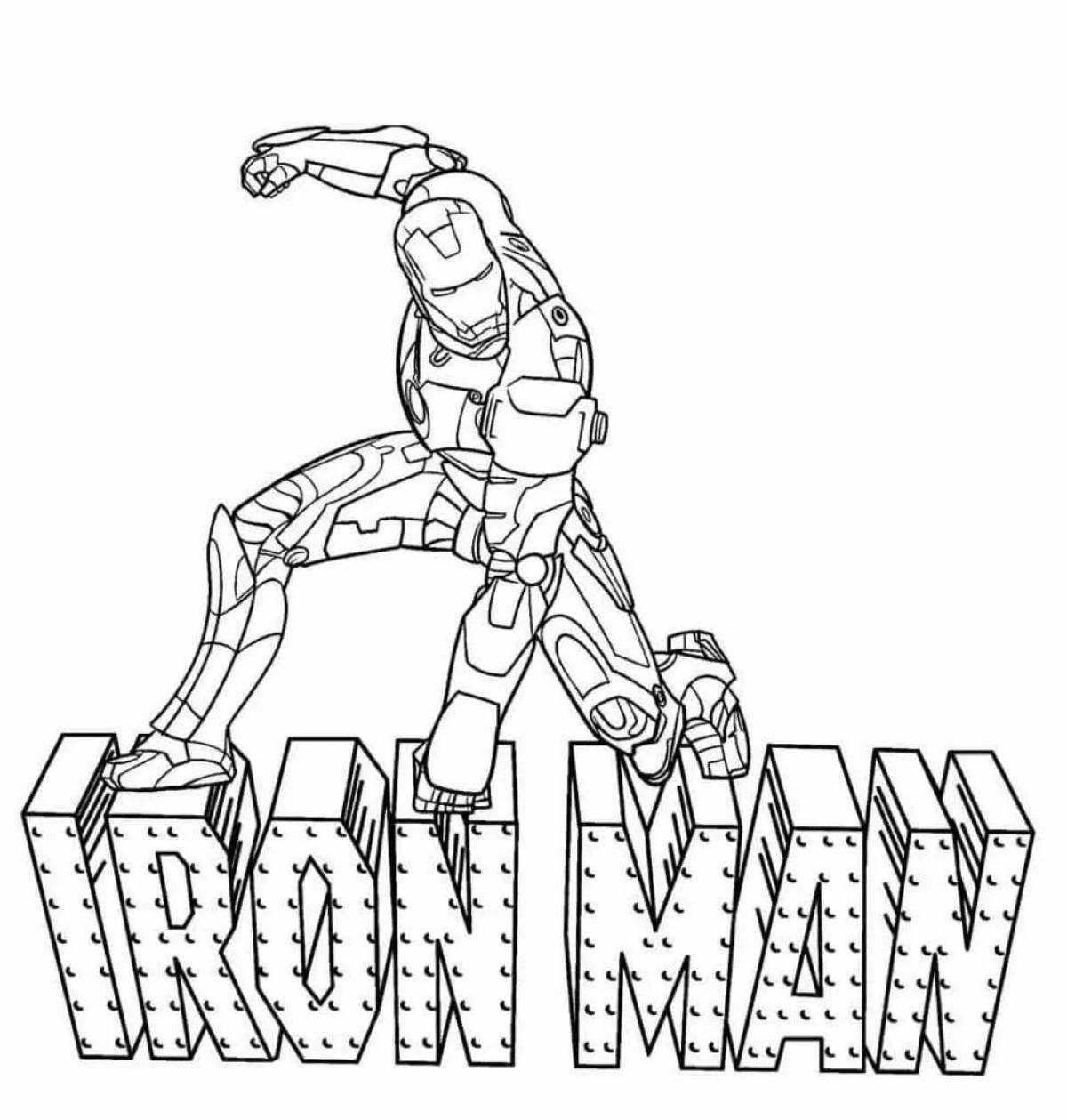 Coloring book shining iron man marvel