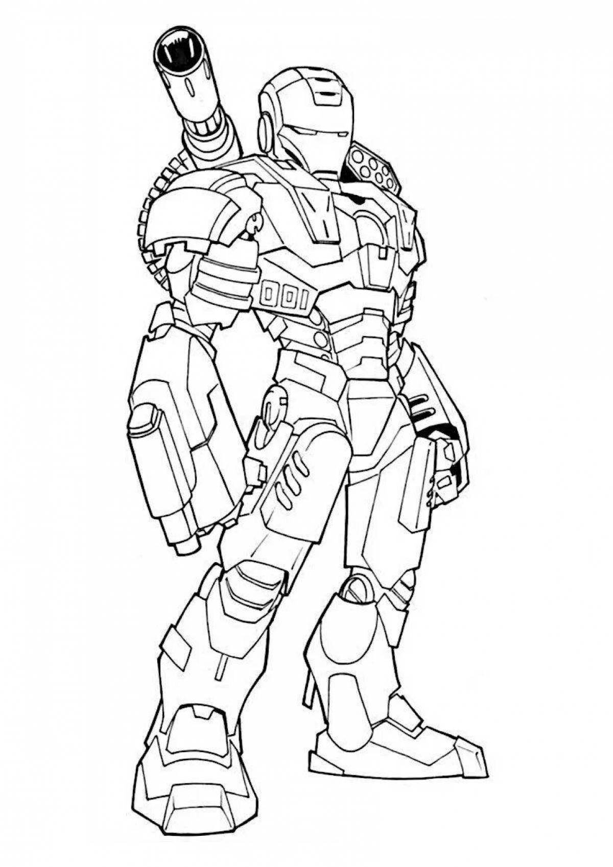 Glorious marvel iron man coloring page
