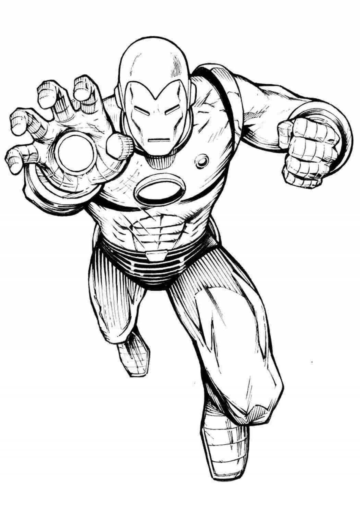 Marvel iron man shiny coloring page