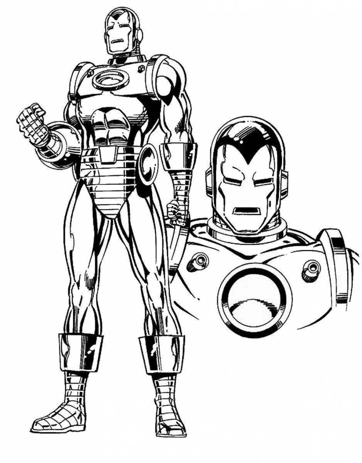 Awesome marvel iron man coloring page