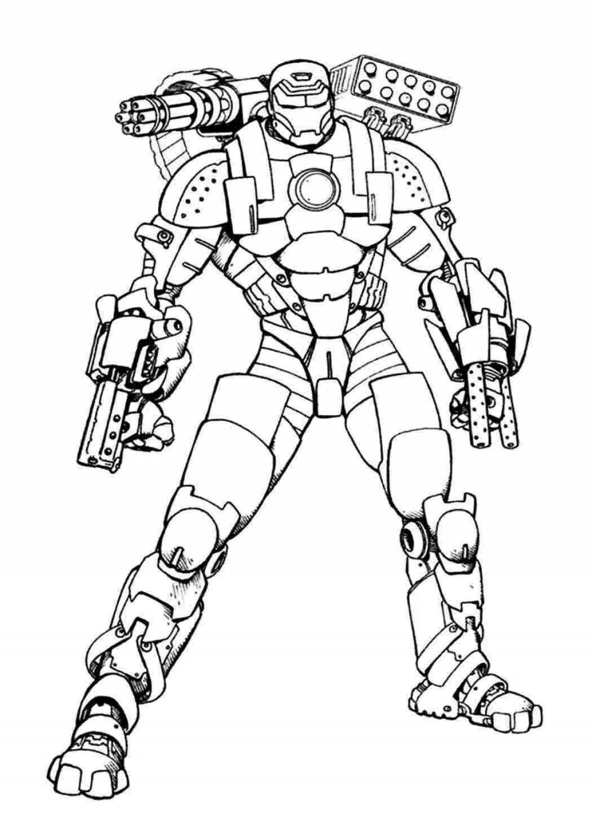 Marvel dazzling iron man coloring page