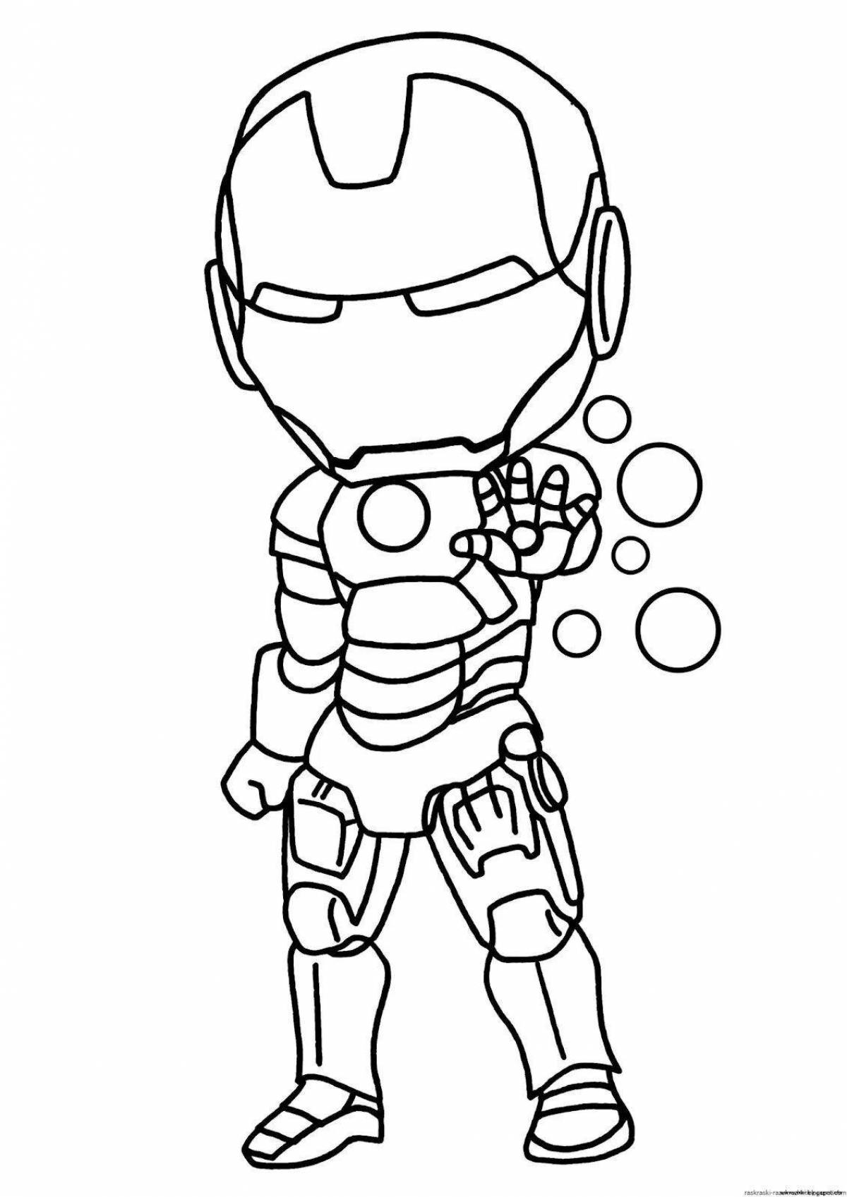 Impressive marvel iron man coloring book