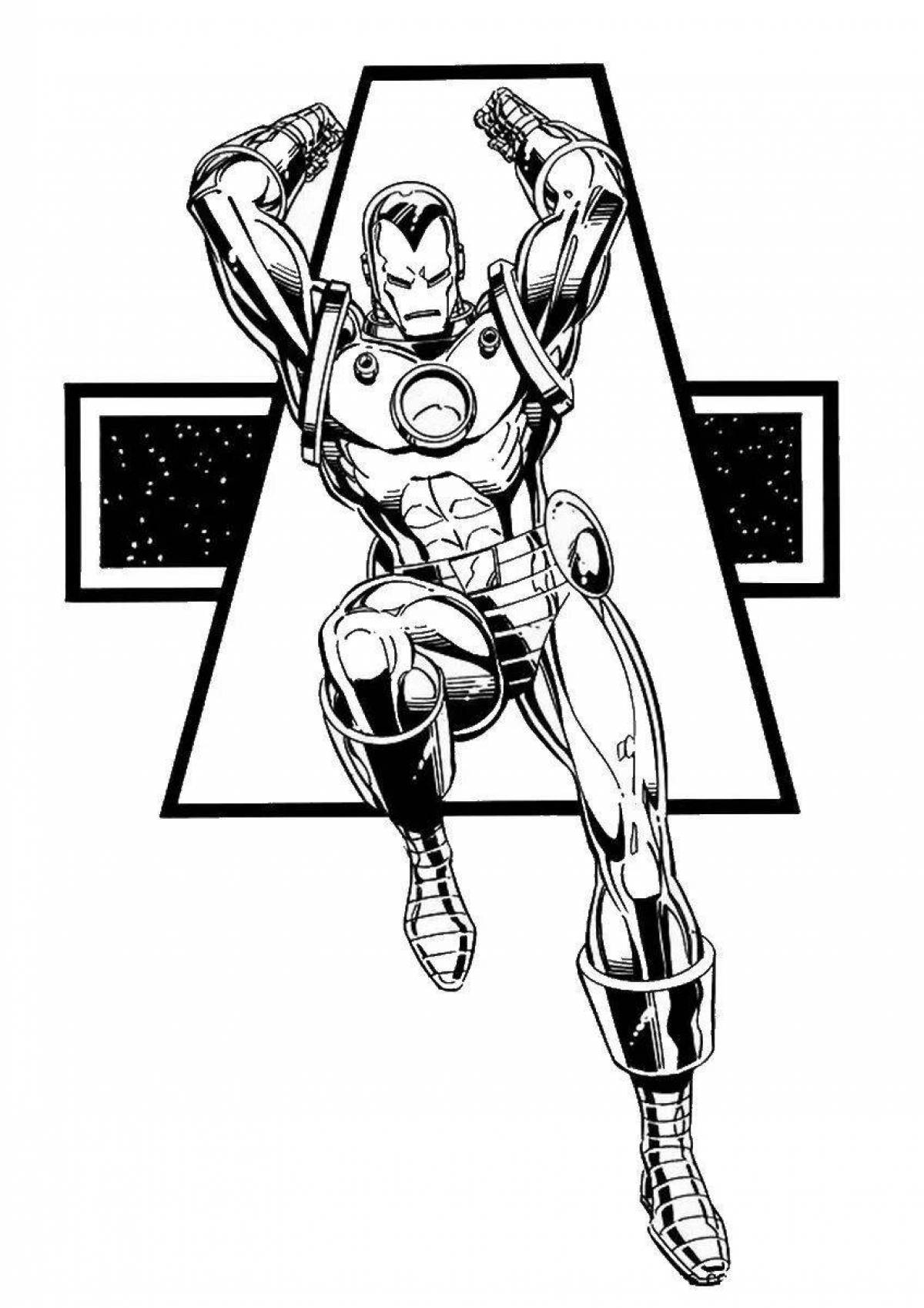 Marvel elegant iron man coloring page
