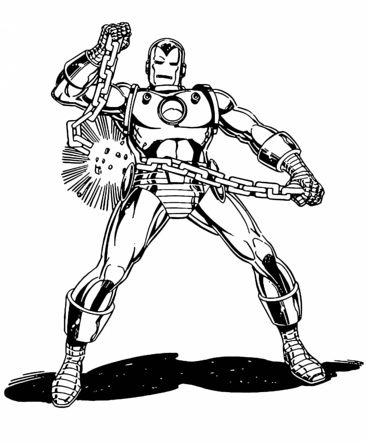 Замечательная раскраска marvel iron man