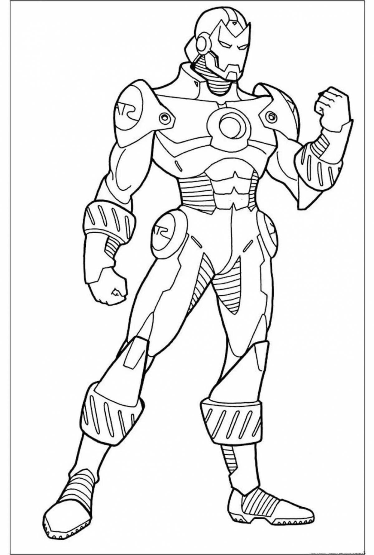 Образцовая раскраска marvel iron man