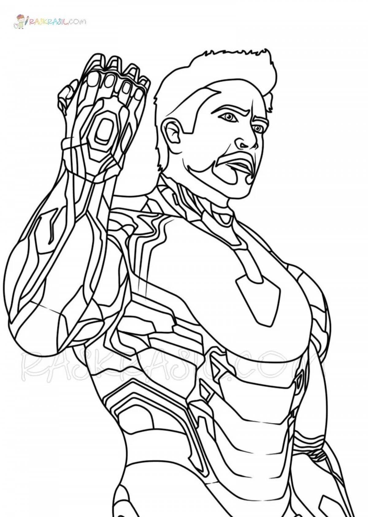 Marvelous iron man coloring page