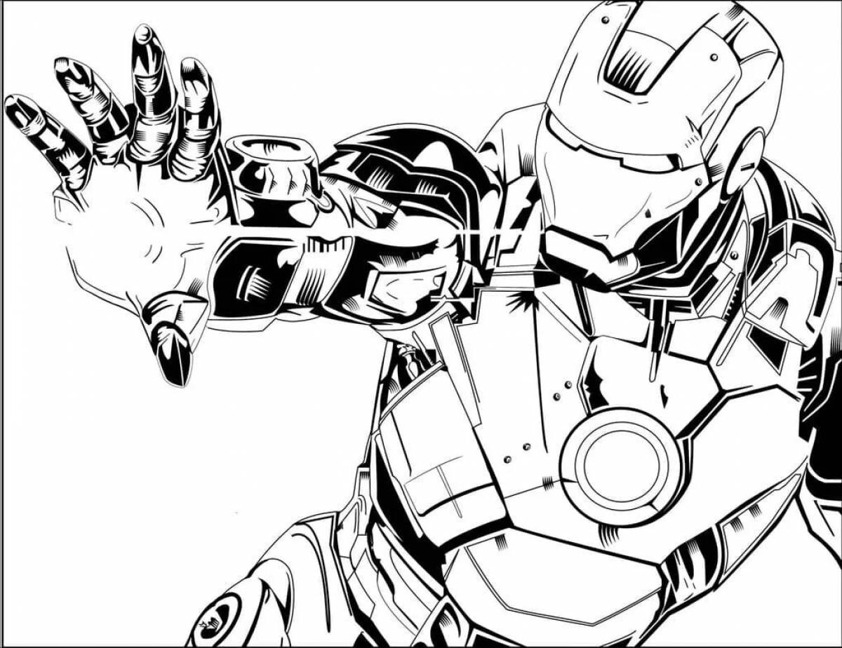 Marvel benevolent iron man coloring page