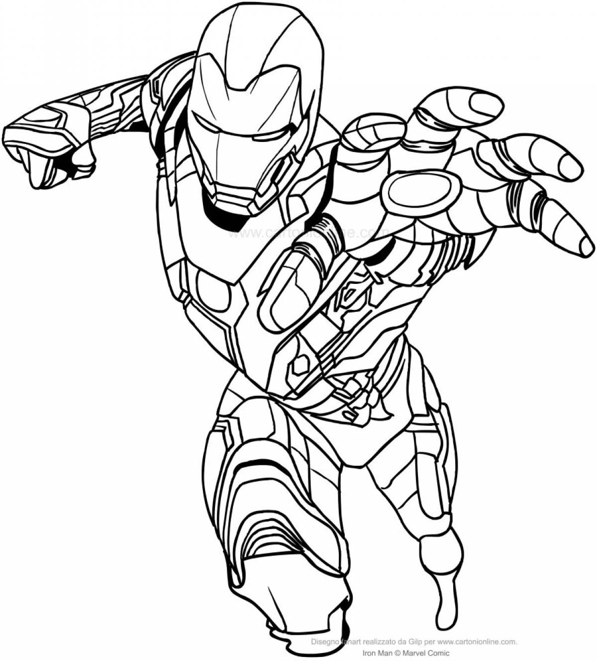 Charming marvel iron man coloring page