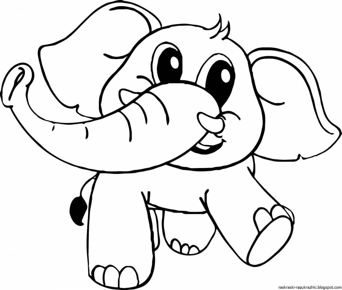 Adorable elephant coloring book for kids