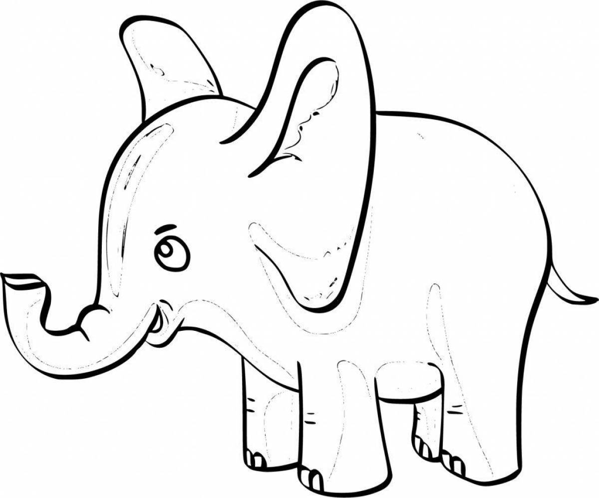 Jolly elephant coloring pages for kids
