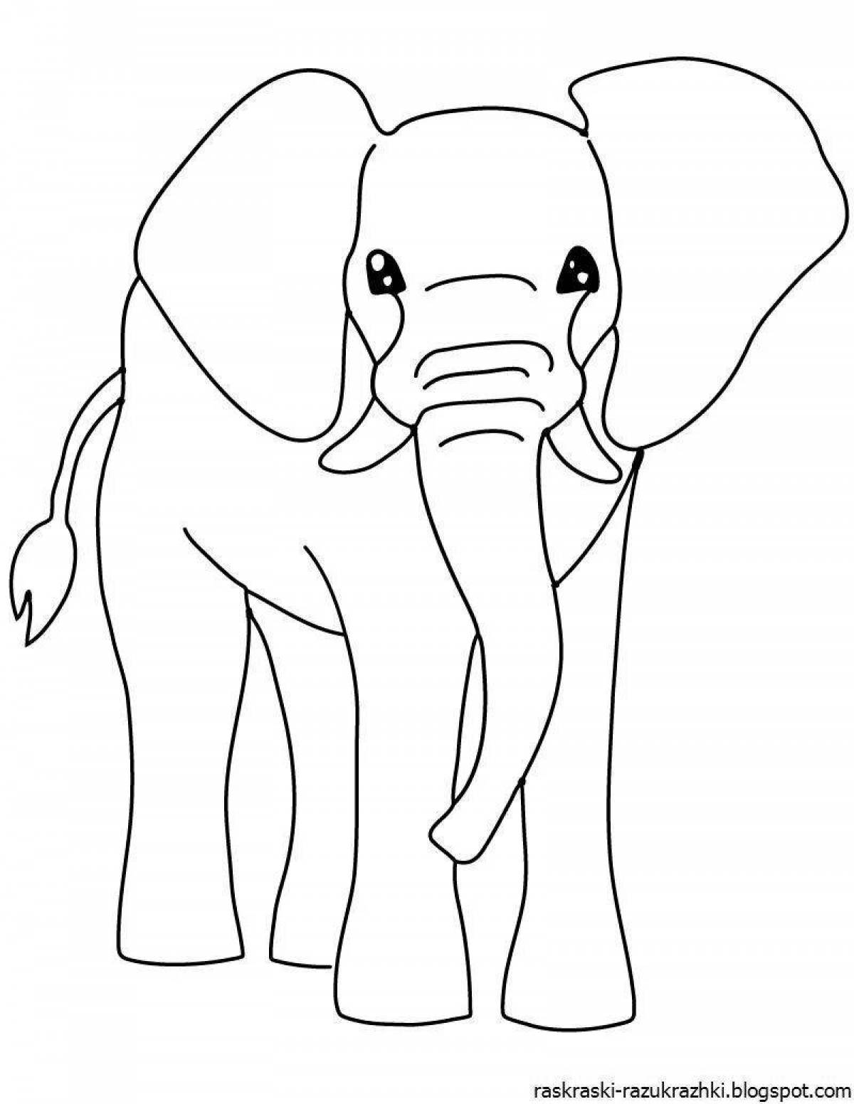 Violent elephant coloring pages for kids