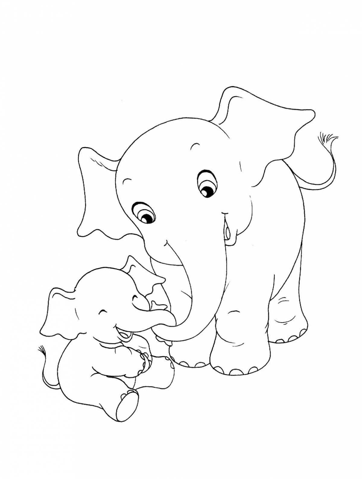 Great elephant coloring book for kids