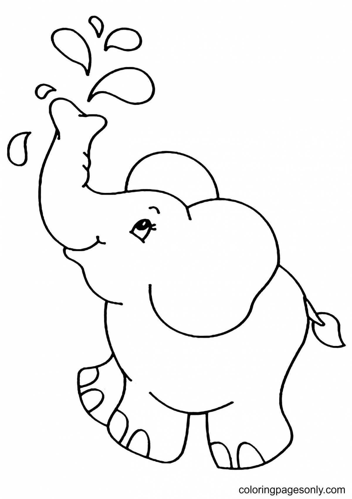 Glorious elephant coloring pages for kids