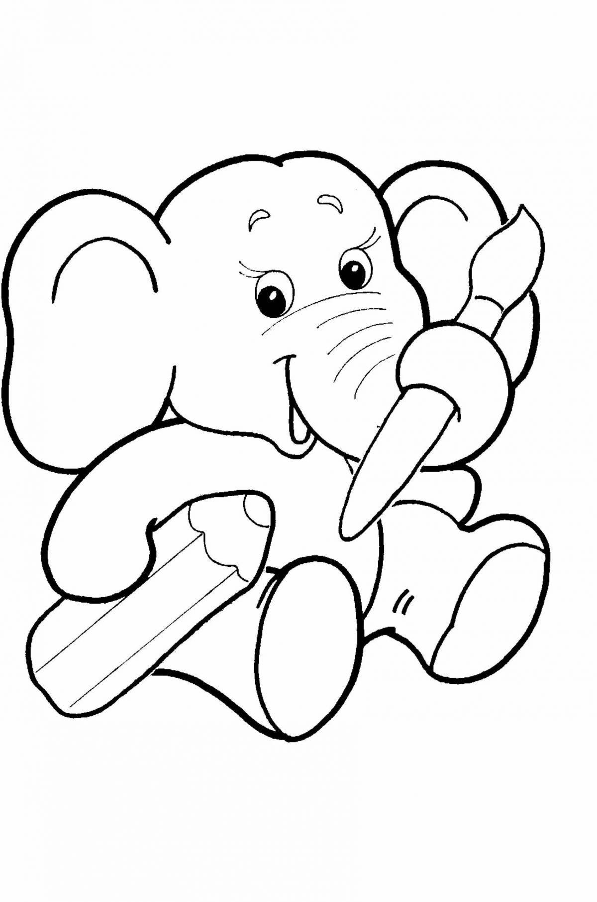 Coloring elephant for kids