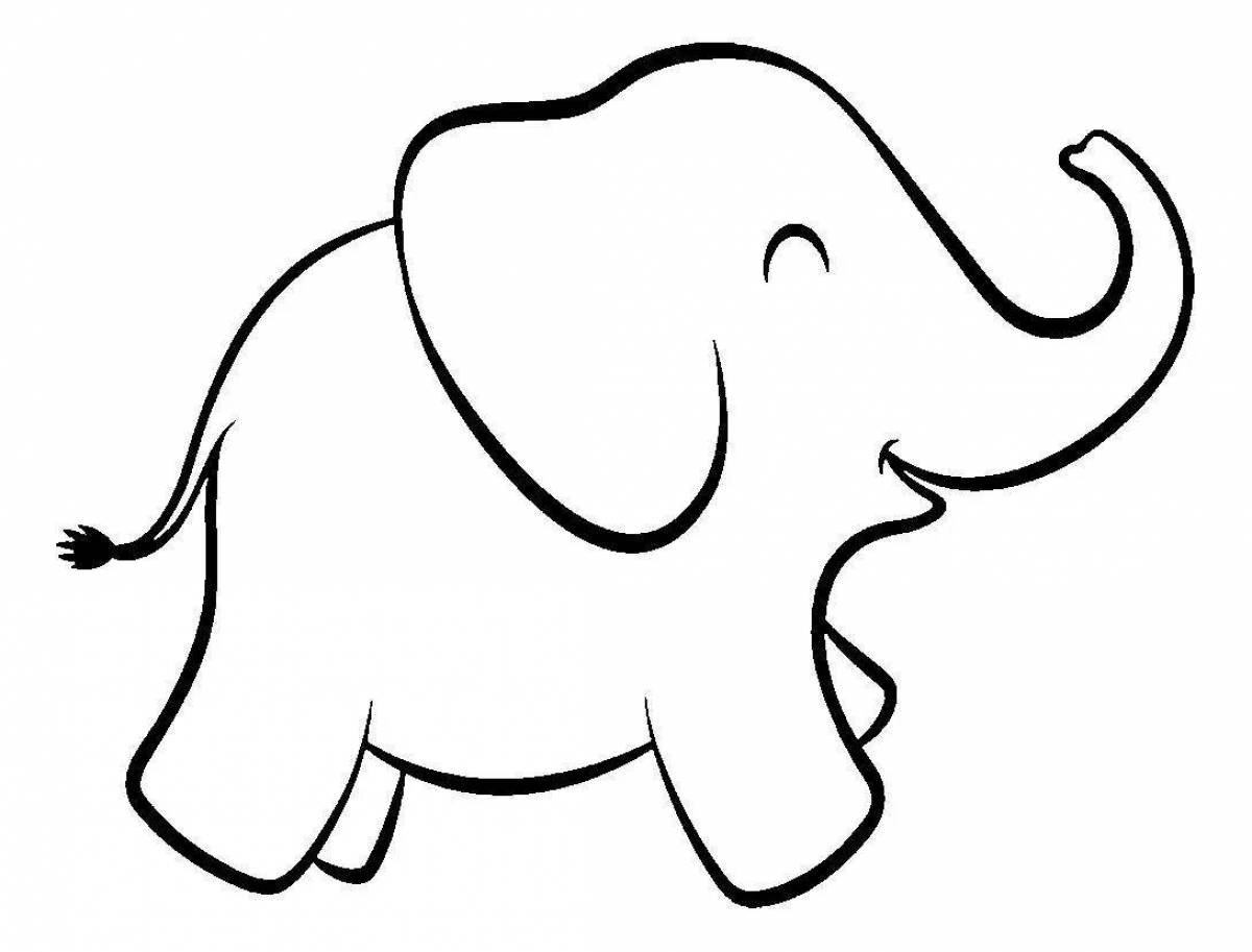 Динамичная раскраска слонов для детей