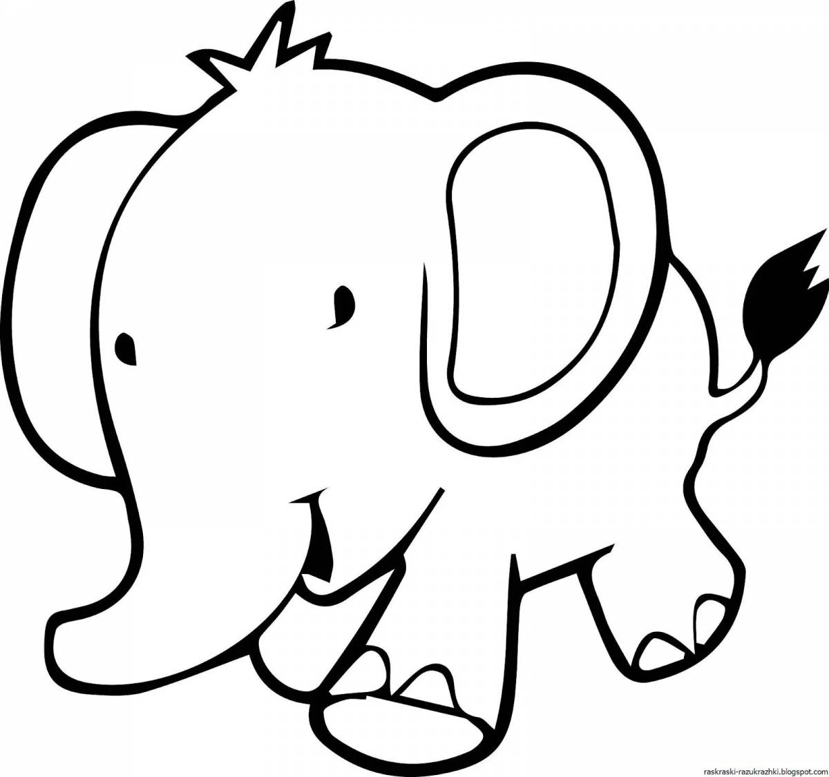 Fun elephant coloring for kids