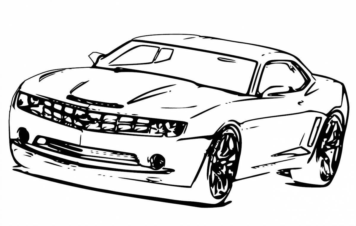 Photo Colorful bumblebee chevrolet camaro coloring page