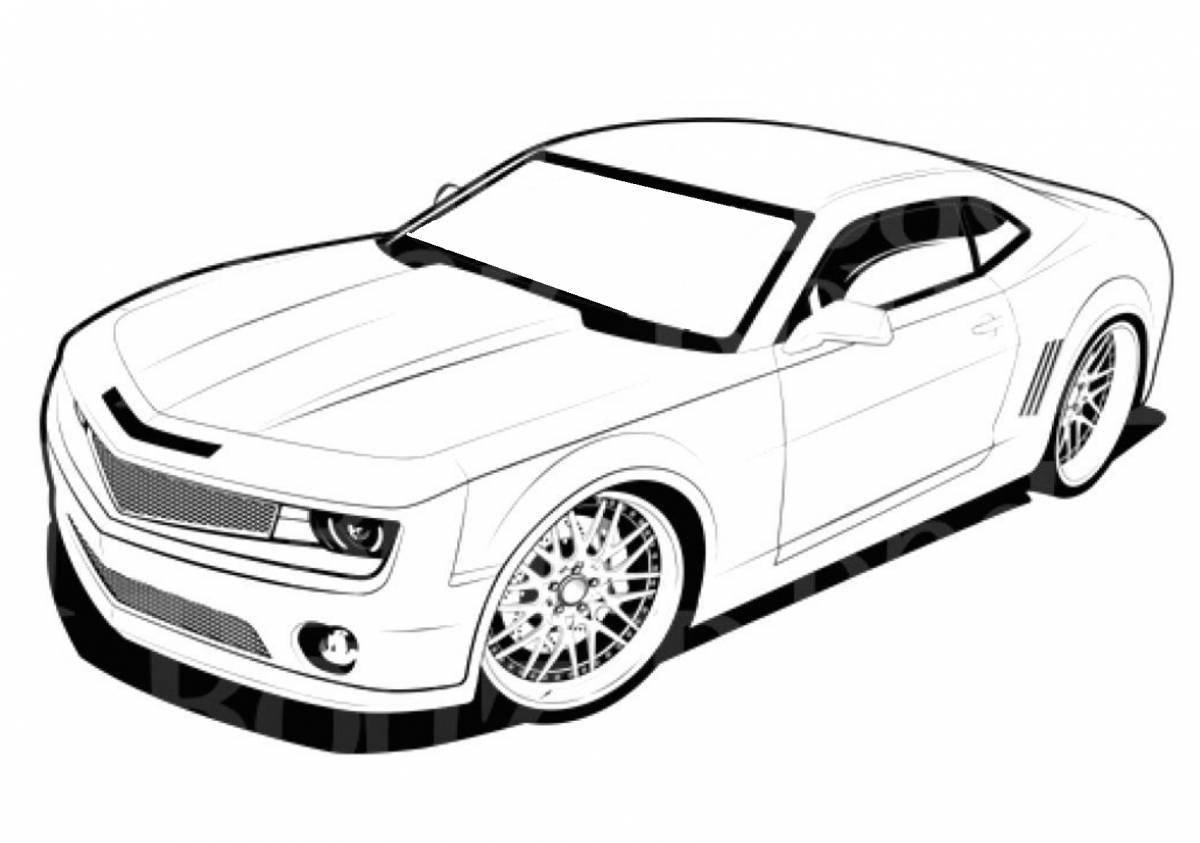 Photo Dazzling chevrolet camaro bumblebee coloring page
