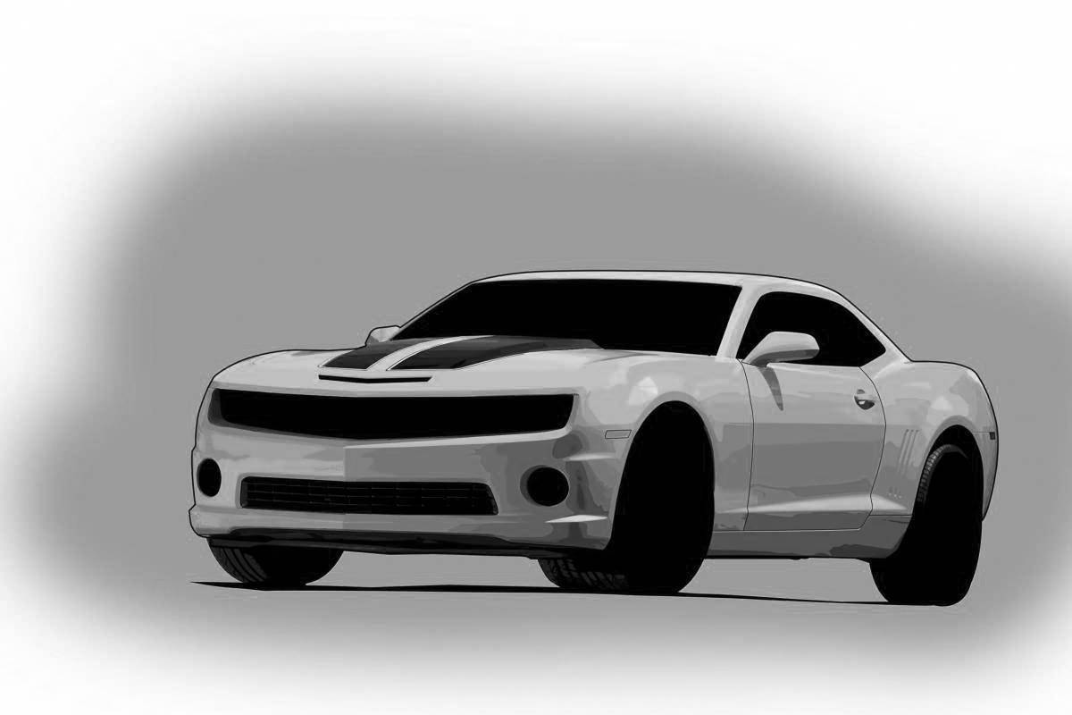 Photo Coloring page shiny chevrolet camaro bumblebee