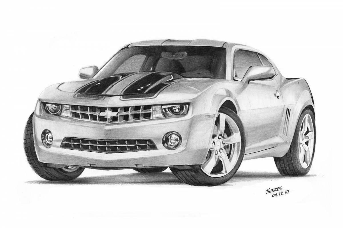 Coloring page gorgeous chevrolet camaro bumblebee
