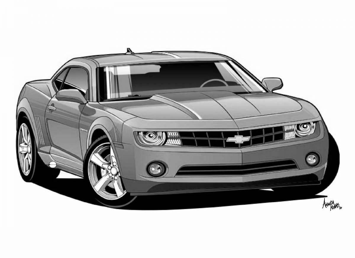 Coloring page gorgeous chevrolet camaro bumblebee