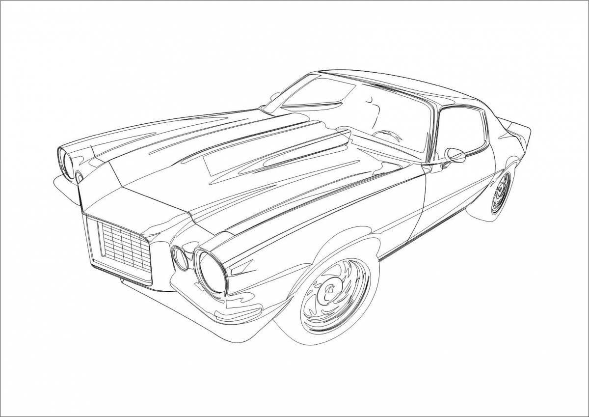 Coloring page elegant chevrolet camaro bumblebee