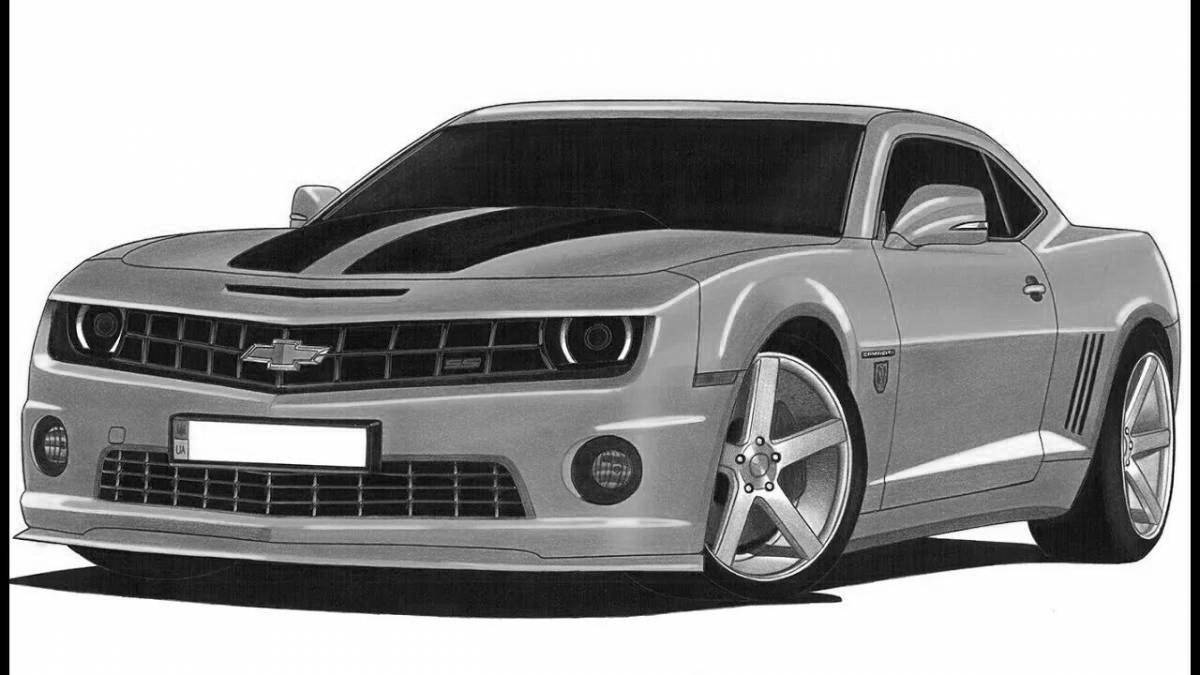 Photo Coloring luxury chevrolet camaro bumblebee